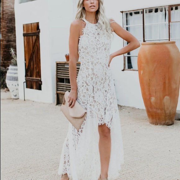 High-low white lace dress - Picture 2 of 13